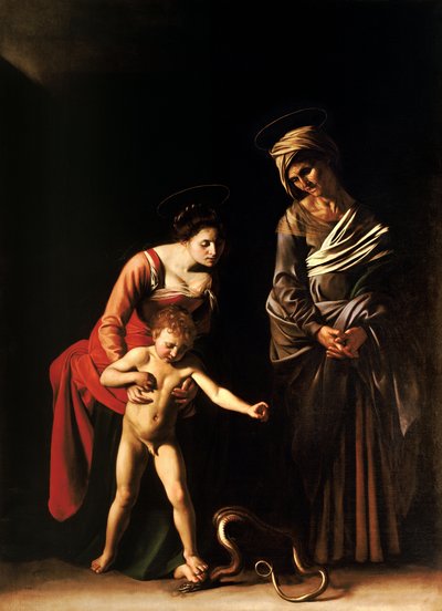 Madonna y el Niño con Santa Ana de Michelangelo Merisi Caravaggio
